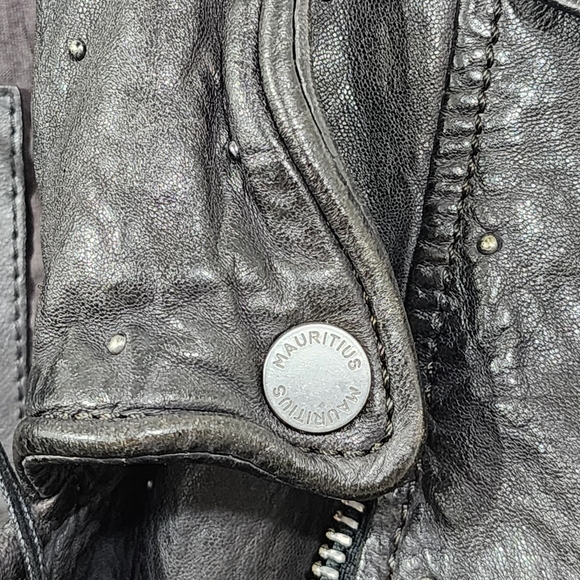 Mauritius Leather Saddy RF Studded Motorcycle Jacket in Black Women's Size M/8 - Picture 6 of 16